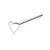 Heart Shaped Straight Nose Stud Silver NSKA-05